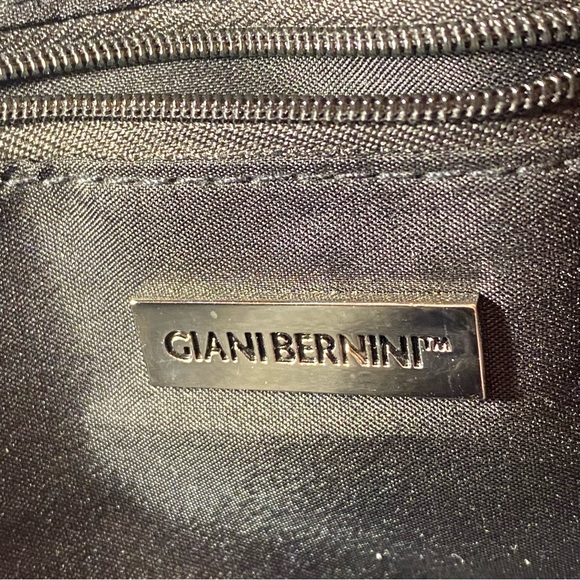 Giani Bernini Black Fabric GB Logo Shoulder Organizer Handbag Bag - Picture 6 of 16